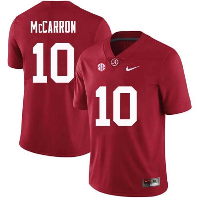 NCAA Men's Alabama Crimson Tide #10 AJ McCarron Stitched College Nike Authentic Crimson Football Jersey CJ17X54VY